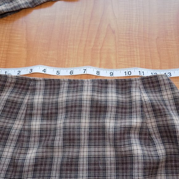 Two Piece Womens Brown Plaid Suite - Picture 3 of 7